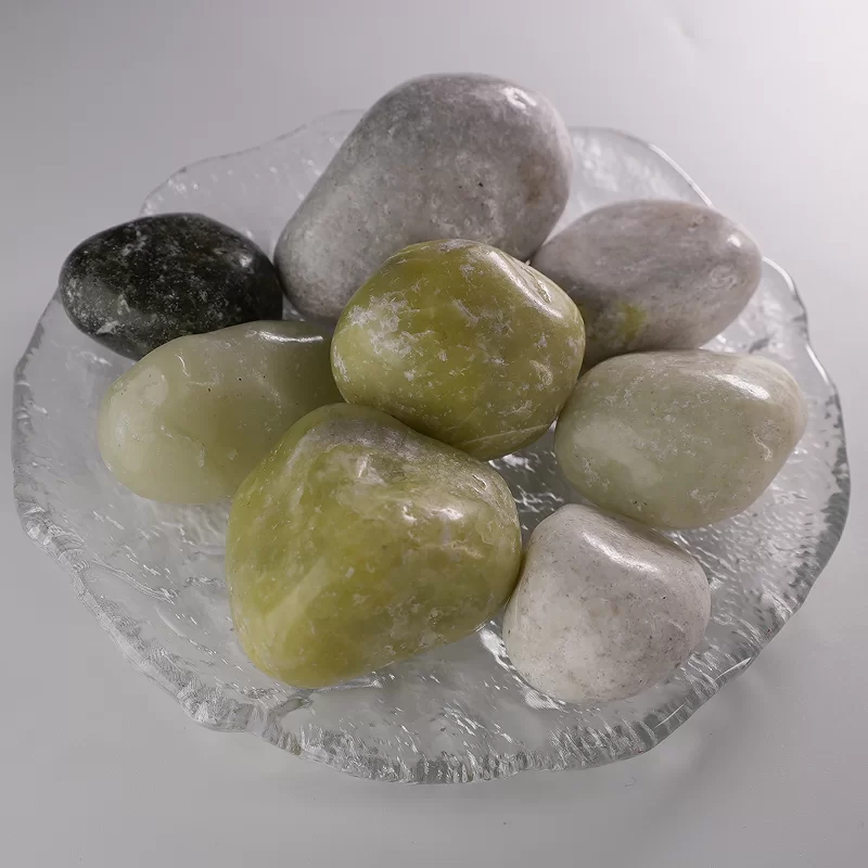 Natierlech faarweg / wäiss / schwaarz / giel Cobble Stones Fir Park Aménageieren